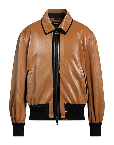 DOLCE&GABBANA Jacket Camel 100% Cotton, Polyester, Elastane