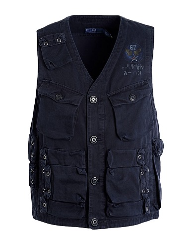 POLO RALPH LAUREN Vest TWILL GRAPHIC UTILITY VEST
 Midnight blue 100% Cotton