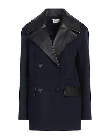 P.A.R.O.S.H. Coat Navy blue 100% Lambskin, Wool