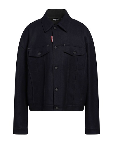 DSQUARED2 Jacket Midnight blue 79% Virgin Wool, 20% Polyamide, 1% Elastane