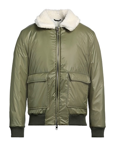 DANIELE ALESSANDRINI Bomber Military green 50% Polyamide, 50% Polyester, Acrylic, Wool