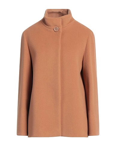 CINZIA ROCCA Coat Camel 70% Wool, 20% Polyamide, 10% Cashmere