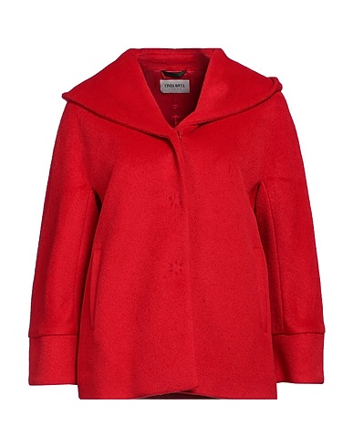 CINZIA ROCCA Coat Red 40% Acrylic, 30% Polyester, 22% Wool, 5% Polyamide, 3% Other Fibres