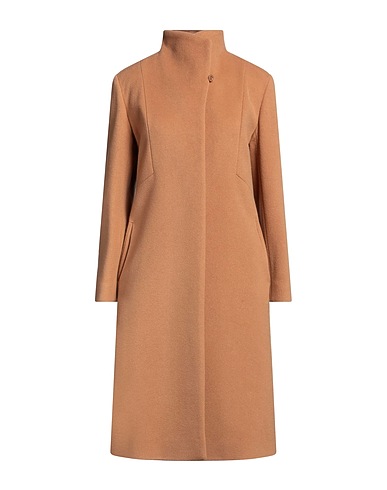 CINZIA ROCCA Coat Camel 70% Wool, 20% Polyamide, 10% Cashmere