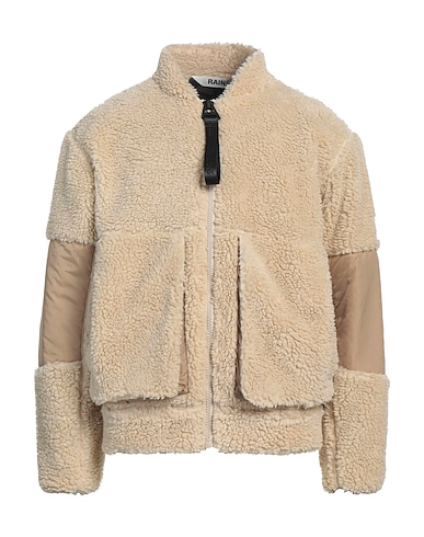 RAINS Teddy Coat Sand 100% Polyester