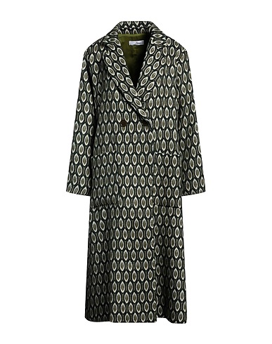 ANNA SERAVALLI Coat Military green 44% Polyester, 38% Acrylic, 15% Wool, 3% Other Fibres