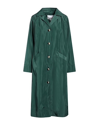 GANNI Full-length jacket Green 100% Polyester