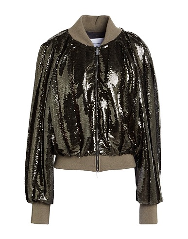 FABIANA FILIPPI Bomber Military green 100% Polyester, Virgin Wool, Silk, Cashmere