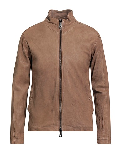 GIORGIO BRATO Biker jacket Khaki 100% Leather