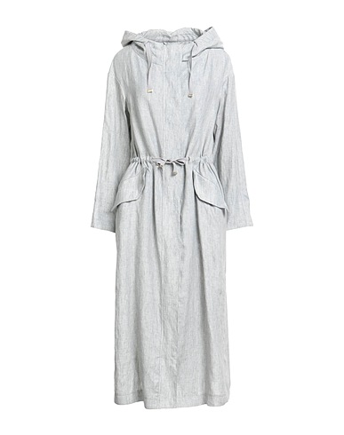 HERNO Full-length jacket Grey 100% Linen, Cotton, Acetate