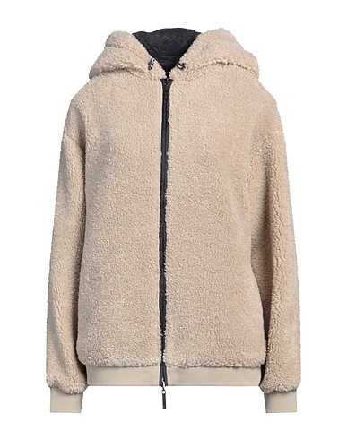 EMPORIO ARMANI Teddy Coat Beige 100% Polyester, Elastane