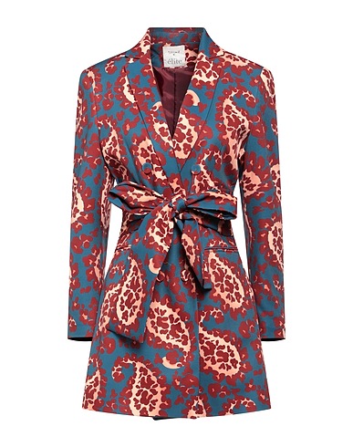 ÉLITE by SUSY MIX Full-length jacket Slate blue 97% Polyester, 3% Elastane