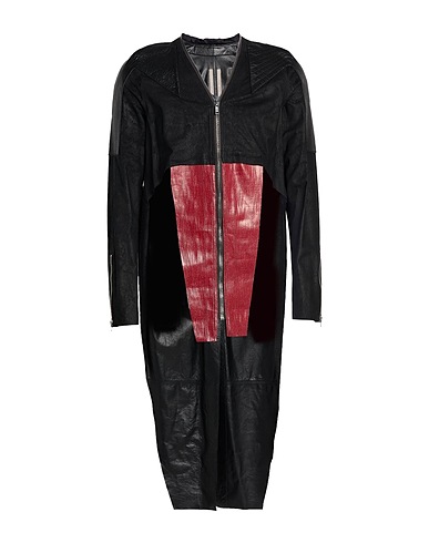 RICK OWENS x SWAMPGOD Cappotto Nero 100% Pelle di agnello, Viscosa, Cupro, Cotone
