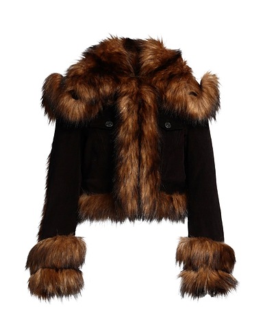 DSQUARED2 Teddy Coat Dark brown 100% Cotton, Acrylic, Polyester, Modacrylic