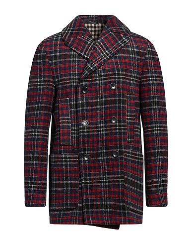 DANIELE ALESSANDRINI HOMME Coat Burgundy 60% Polyester, 18% Acrylic, 10% Viscose, 8% Polyamide, 4% Other Fibres