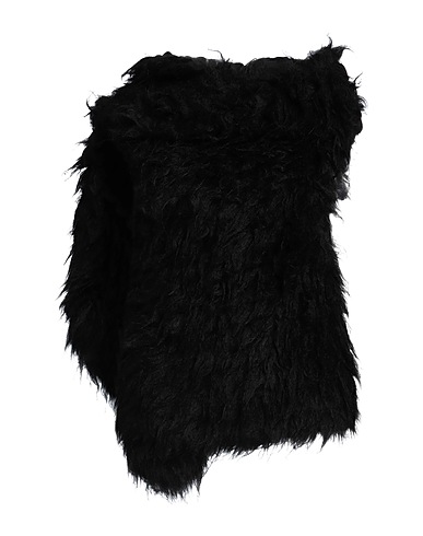 ANN DEMEULEMEESTER Kunstpelz Schwarz 80% Mohairwolle, 20% Polyamid, Baumwolle