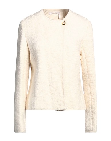 CHLOÉ Jacket Cream 86% Virgin Wool, 11% Alpaca wool, 3% Polyamide, Buffalo Horn