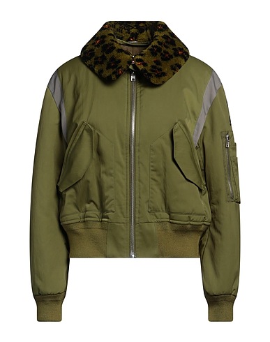 KENZO Jacket Military green 52% Polyester, 48% Polyamide, Viscose, Wool, Acrylic