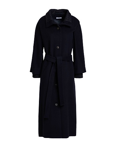 PESERICO Coat Midnight blue 70% Virgin Wool, 20% Polyamide, 10% Cashmere, Viscose, Metallic fiber