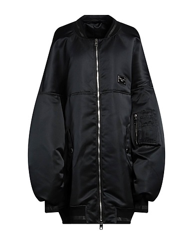 DOLCE&GABBANA Coat Black 100% Polyester, Brass, Cotton, Elastane
