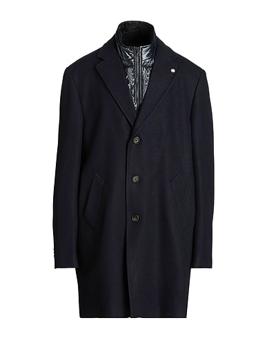 MANUEL RITZ Coat Navy blue 57% Polyester, 39% Acetate, 4% Wool