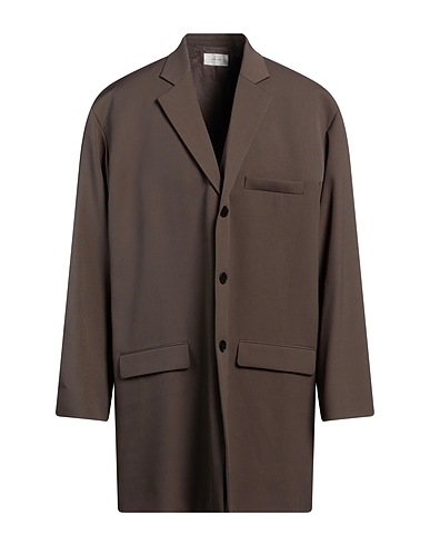 THE ROW Lange Jacke Maulwurfsgrau 55% Polyester, 45% Schurwolle, Horn