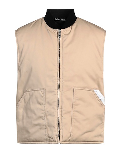 PALM ANGELS Gilet Beige 100% Cotton, Elastane
