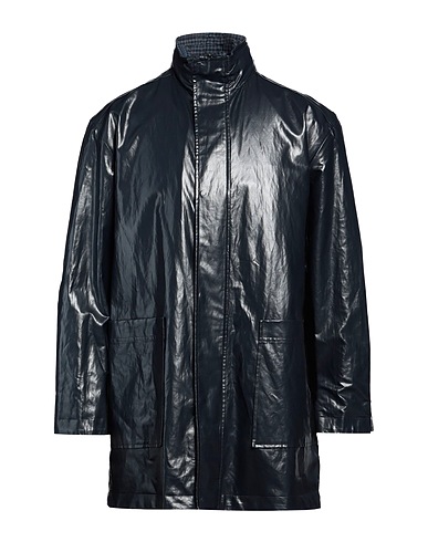 VALENTINO GARAVANI Full-length jacket Midnight blue 78% Polyester, 22% Virgin Wool, Cotton, Linen, Polyurethane