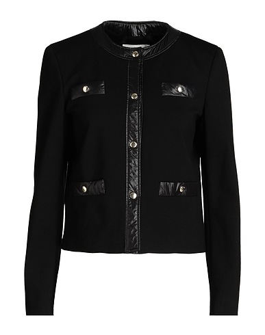 19.70 NINETEEN SEVENTY Jacket Black 65% Viscose, 30% Polyamide, 5% Elastane
