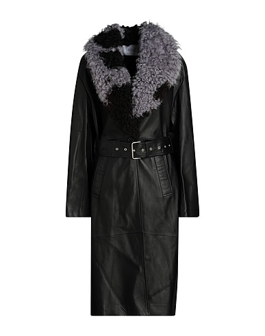 COMMON LEISURE Cappotto Nero 100% Pelle di agnello