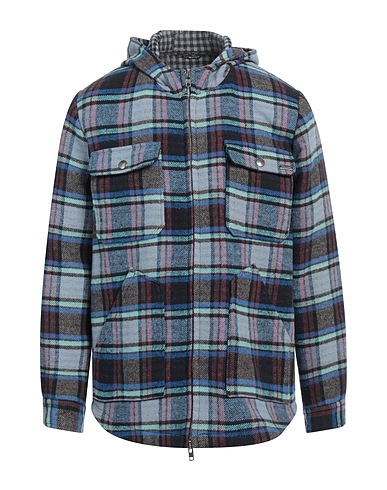 DANIELE ALESSANDRINI Jacket Sky blue 70% Cotton, 25% Polyester, 5% Other Fibres