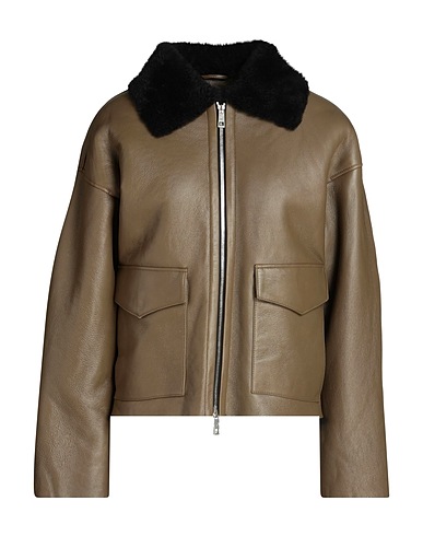 COMMON LEISURE Giubbotto Pelle Tortora 100% Pelle di pecora
