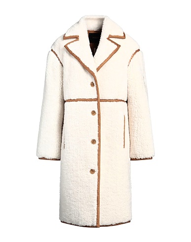 MAJE Teddy Coat Cream Polyester