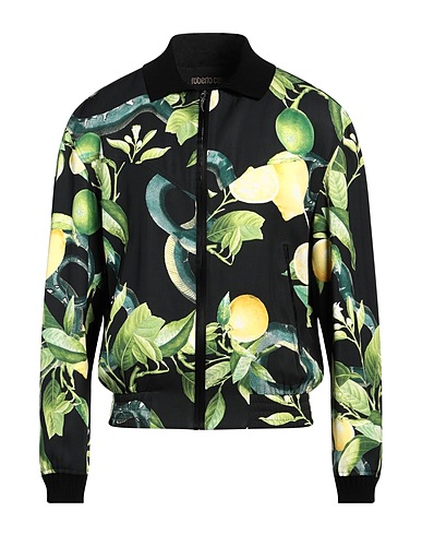 ROBERTO CAVALLI Bomber Black 100% Viscose, Cotton, Polyamide, Elastane