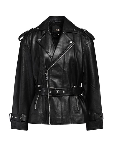 MAJE Biker jacket Black 100% Lambskin