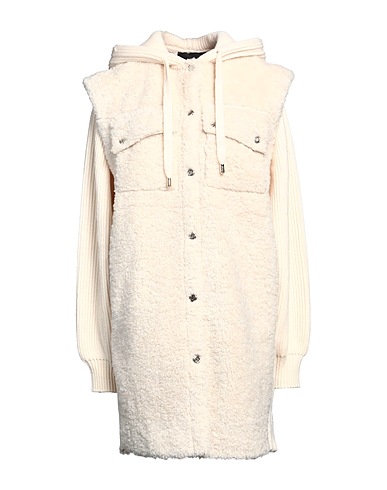 MAJE Teddy Coat Ivory 100% Polyester, Acrylic, Polyamide, Wool