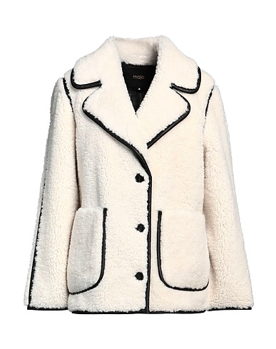 MAJE Teddy Coat Ivory 100% Polyester