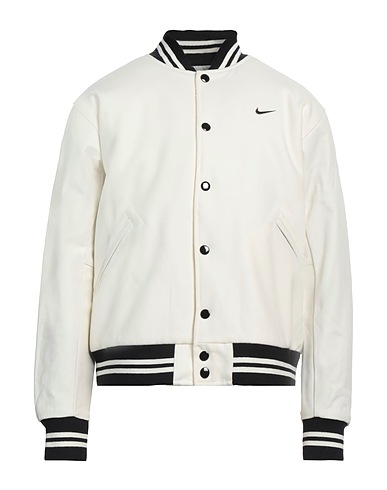 NIKE ブルゾン オフホワイト ウール 65% / ポリエステル 35% / 牛革