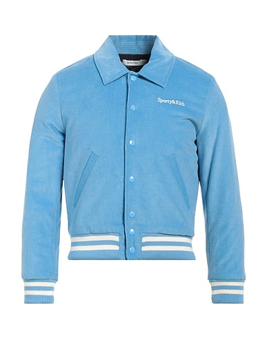 SPORTY & RICH Giubbotto Blu chiaro 100% Cotone