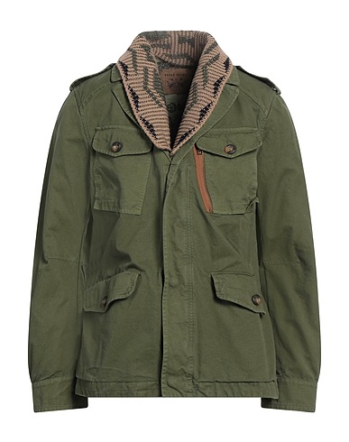 BAZAR DELUXE Giubbotto Verde militare 100% Cotone, Poliestere