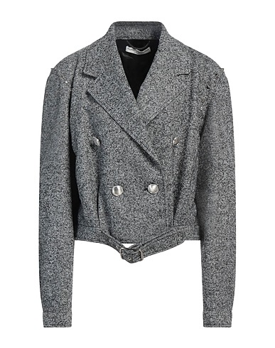 ALESSANDRA RICH Coat Black 51% Wool, 30% Polyamide, 19% Acrylic