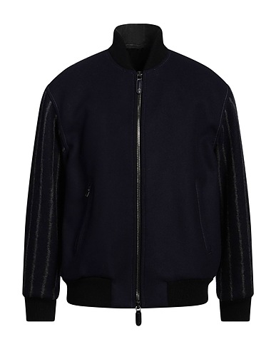 GIORGIO ARMANI Bomber Midnight blue 68% Virgin Wool, 23% Polyamide, 5% Cashmere, 4% Elastane