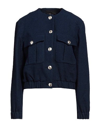 MAJE Jacket Navy blue 92% Cotton, 8% Polyamide