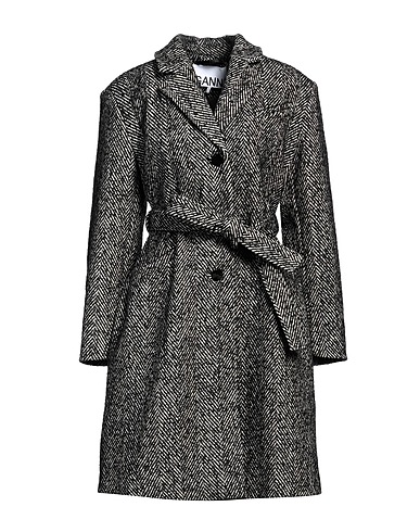 GANNI Coat Black 68% Recycled polyester, 29% Wool, 2% Polyamide, 1% Acrylic