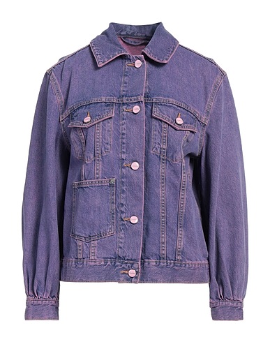 GANNI Denim jacket Purple 100% Organic cotton
