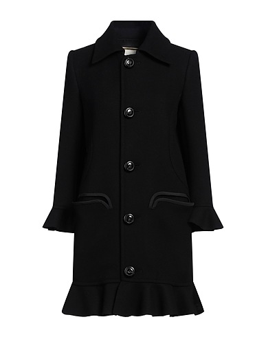 DSQUARED2 Manteau long Noir 75% Laine vierge, 25% Polyamide, Soie
