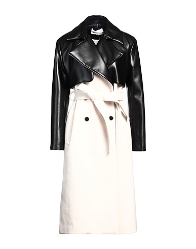 SIMONA CORSELLINI Coat Black 100% Polyester, Viscose, Polyurethane, Other Fibres