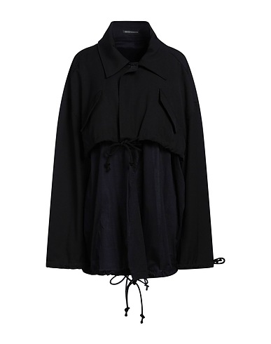 YOHJI YAMAMOTO Full-length jacket Black 100% Wool, Cotton