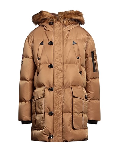 DSQUARED2 Shell jacket Camel 100% Polyamide, Wool, Elastane, Acrylic, Polyester