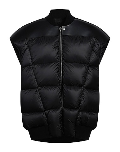 RICK OWENS Smanicati Nero 100% Poliammide, Pelle di bovino, Cachemire, Lana